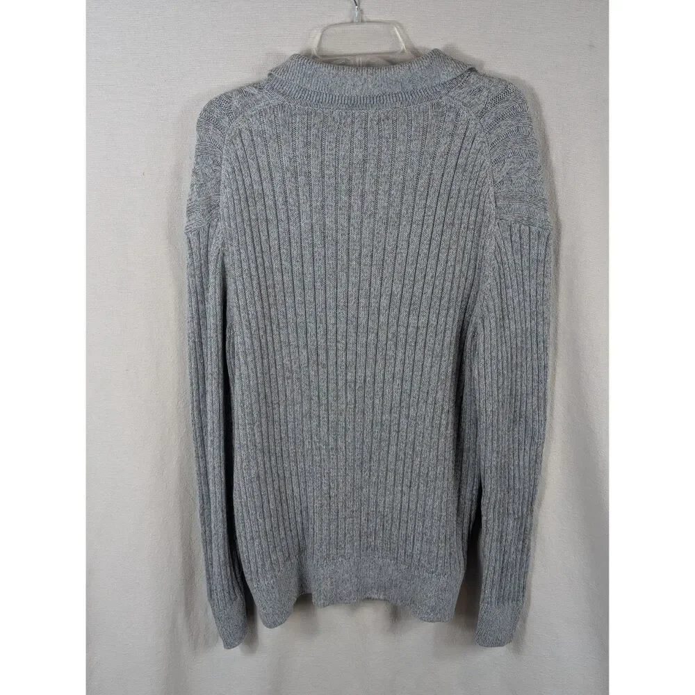Banana Republic Relaxed Collared Cable Knit Sweater Light Blue Men's Size Large
